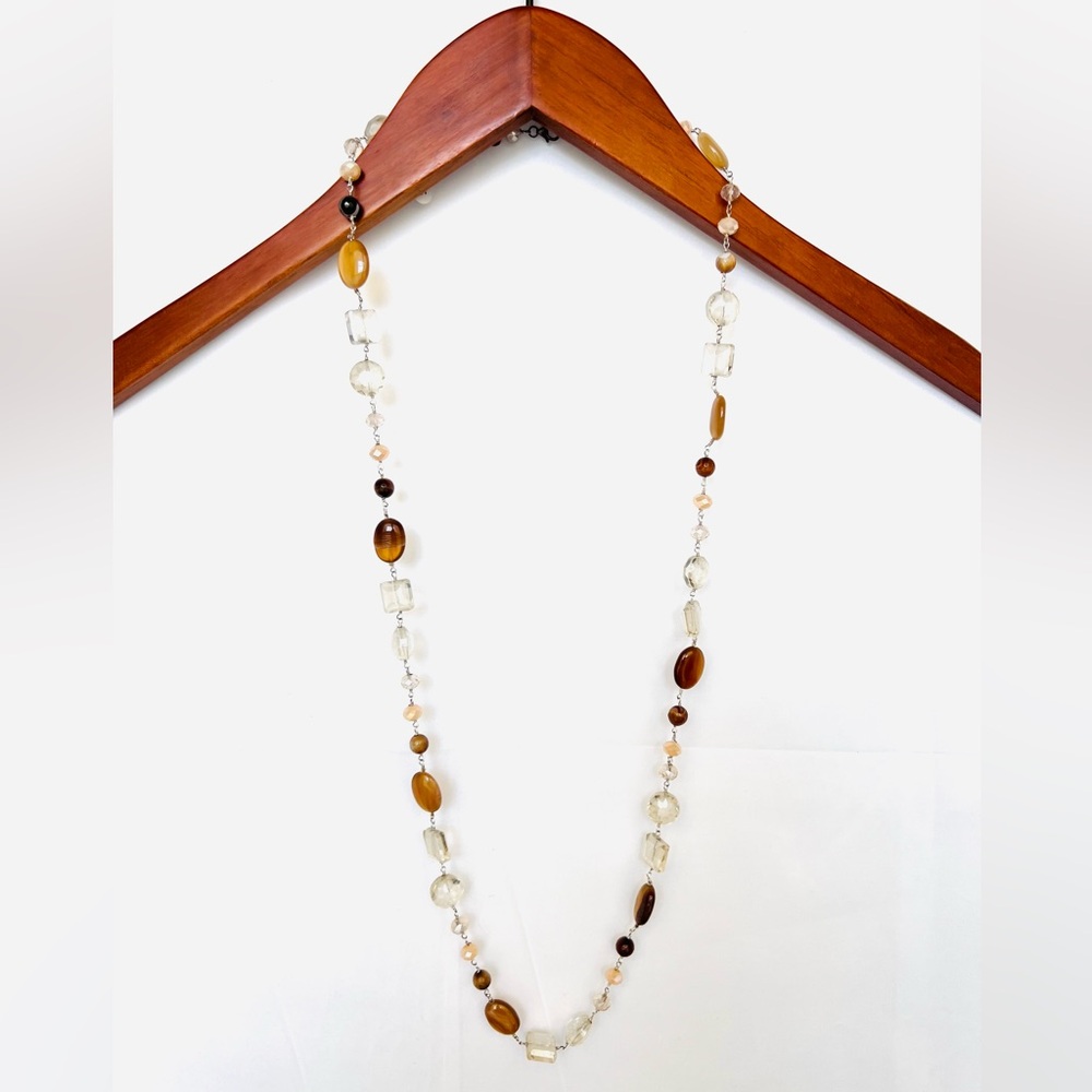 Neutral Beaded Opera Necklace